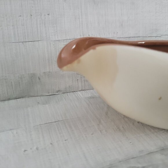 Vintage Stangl Creamer Gravy Boat With Floral Design Ceramic 7.5" Length - Picture 4 of 6